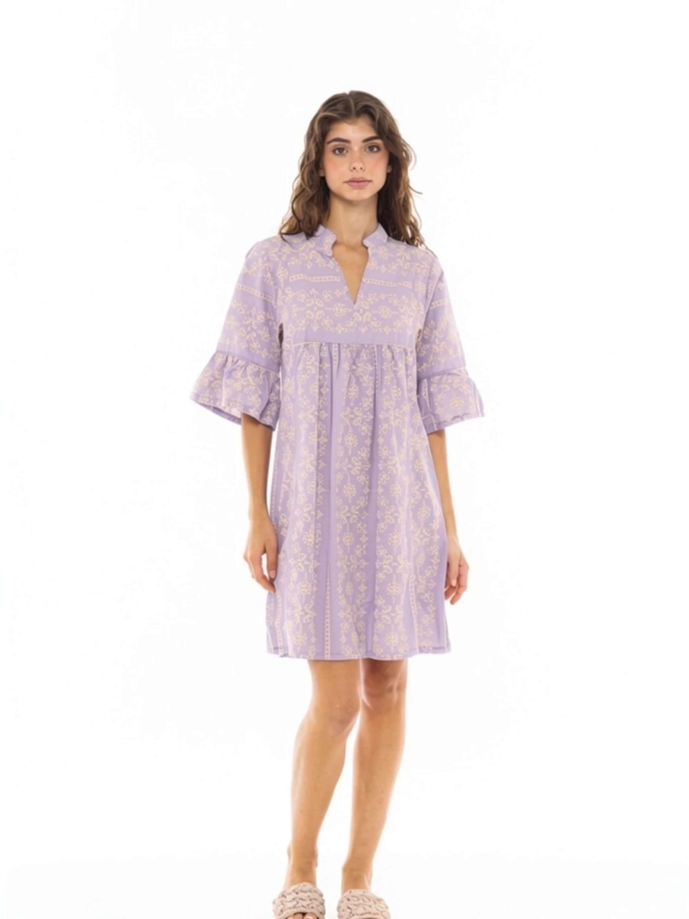 Pink LabelLjetna haljina 'BEACHWEAR EMBROIDERY ORANGE' - ljubičasta boja: prednji dio