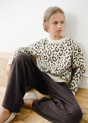 MANGO KIDS Sweater 'Meow' in Beige