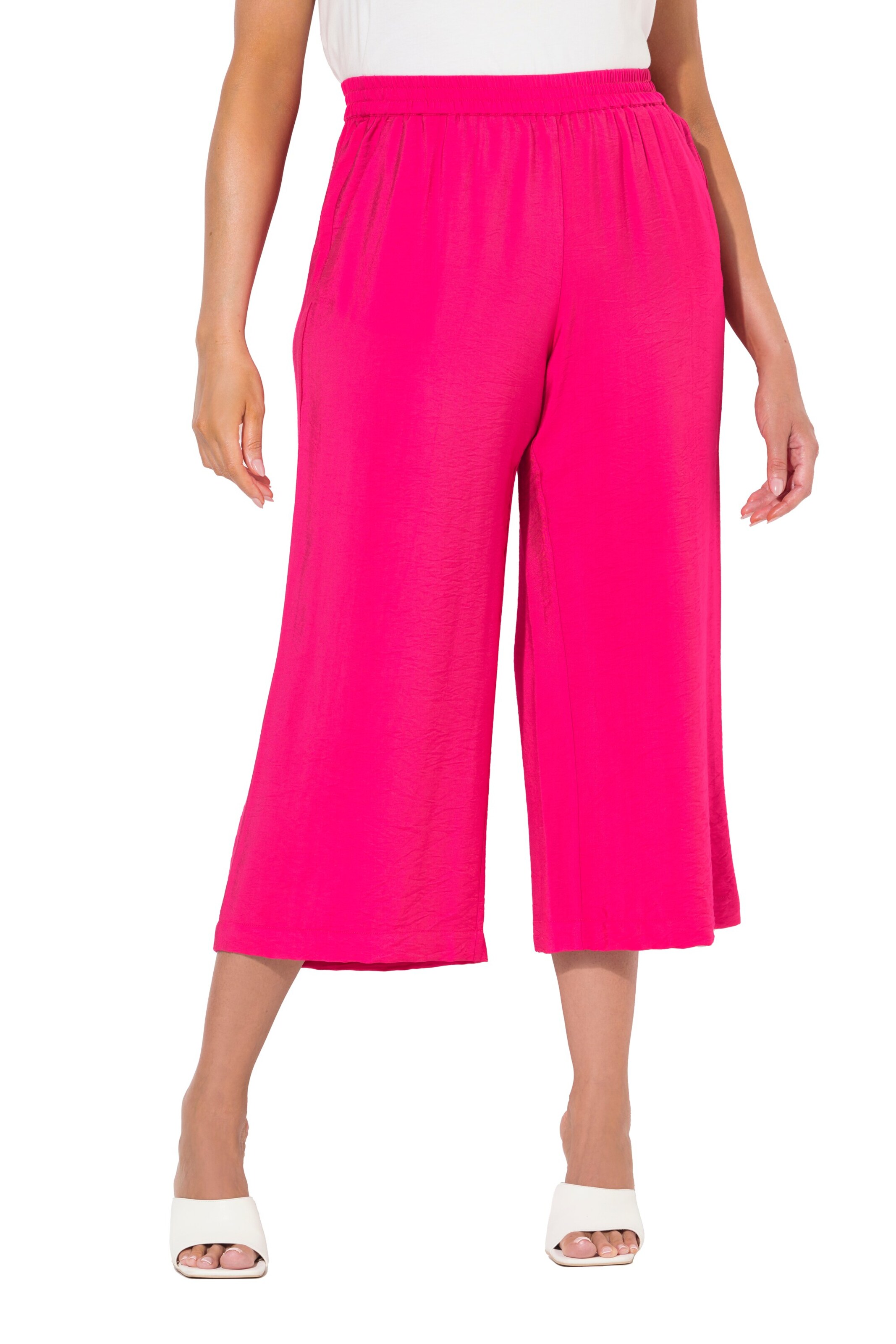 Ulla Popken Wide leg Pants in Pink: front
