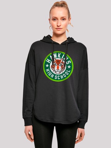 F4NT4STIC Sweatshirt 'Stranger Things Hawkins Tiger Netflix TV Series' in Schwarz: predná strana