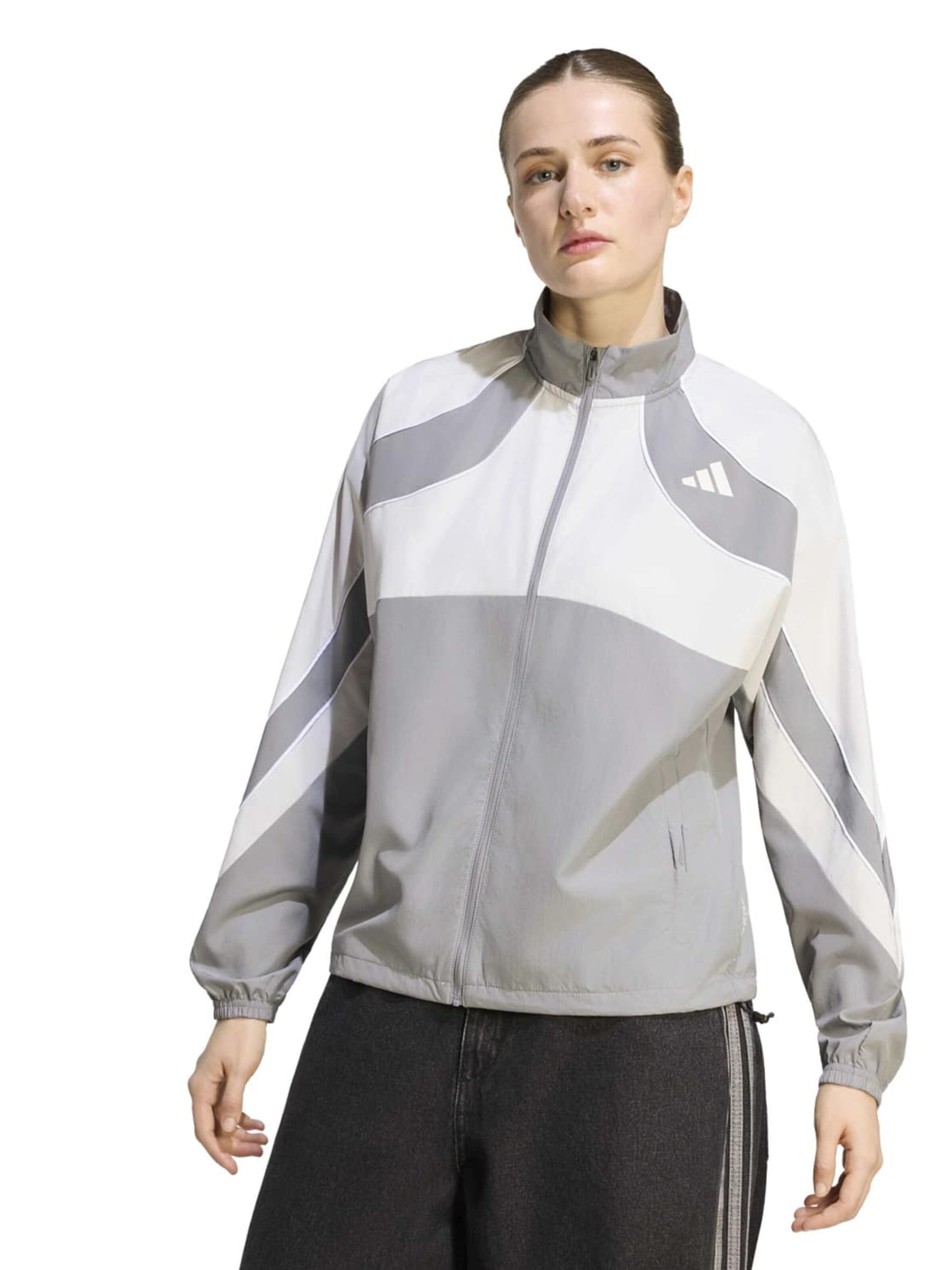 ADIDAS PERFORMANCE Urheilutakki 'ADIZERO A' värissä harmaa: etupuoli