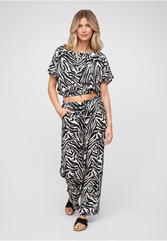 Cloud5ive Set Batwing Top and Wide Pants in Schwarz