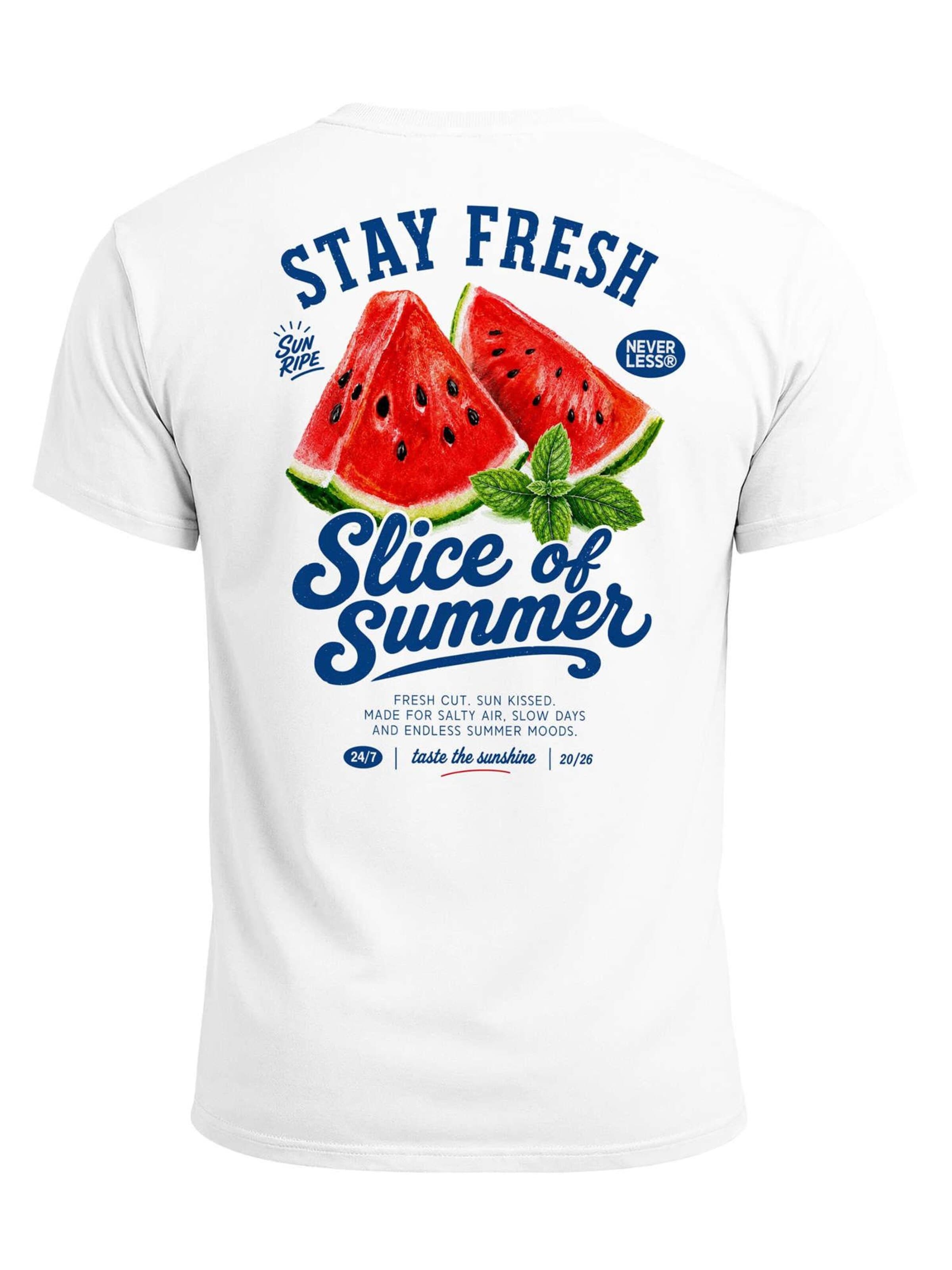 Neverless Shirt 'Watermelon' in White: front