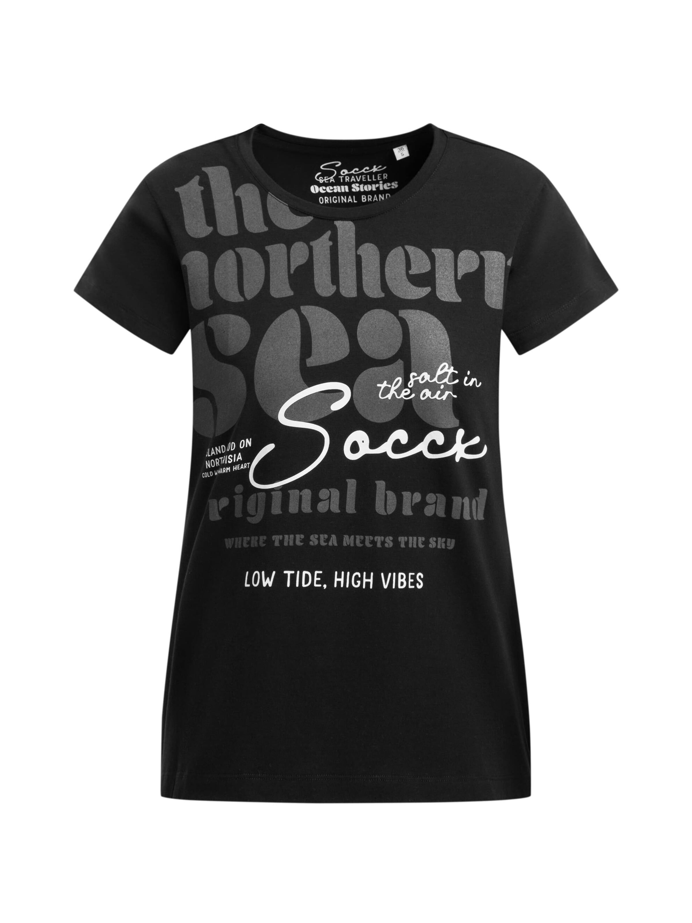 Soccx T-Shirt Rundhals mit Label Print in Schwarz: Vorderseite
