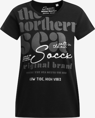 Soccx T-Shirt Rundhals mit Label Print in Schwarz: Vorderseite