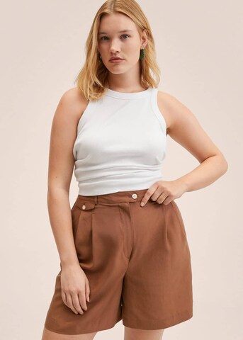 MANGO Regular Pleat-Front Pants 'Jimmy' in Brown