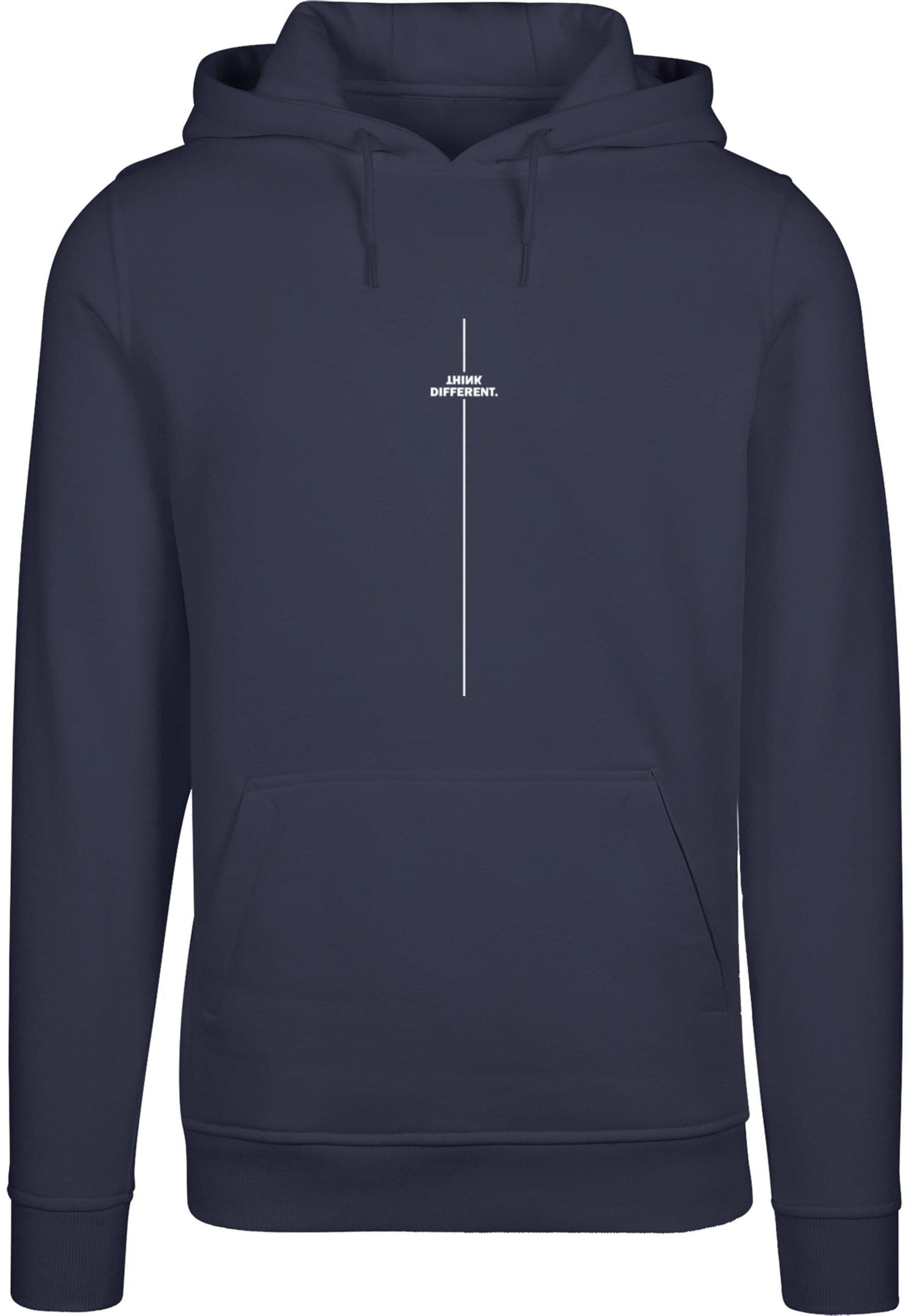 Merchcode Sweatshirt 'Think Different' in Blau: Vorderseite