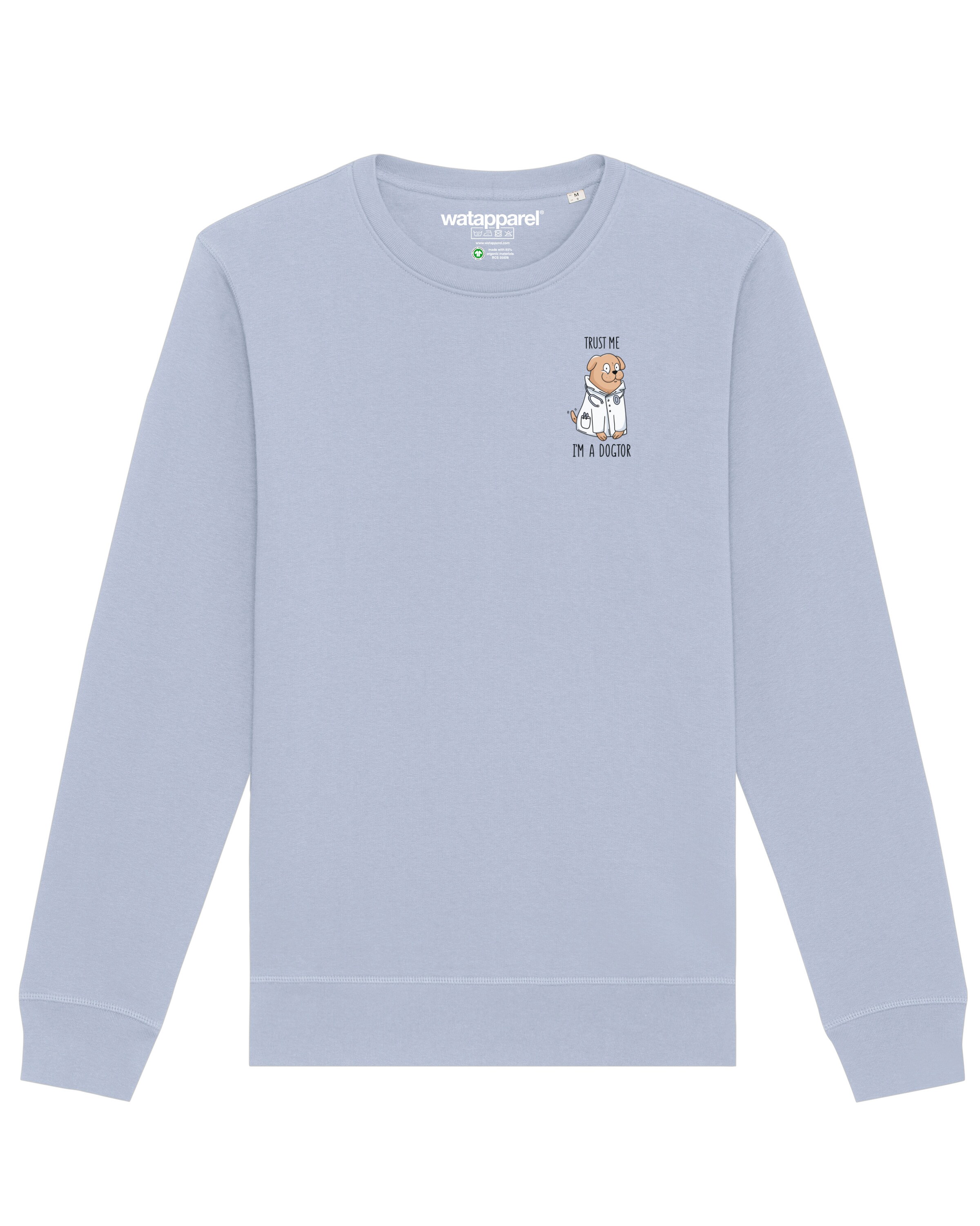 Watapparel Sweatshirt ' Dogtor ' in Blau: Vorderseite