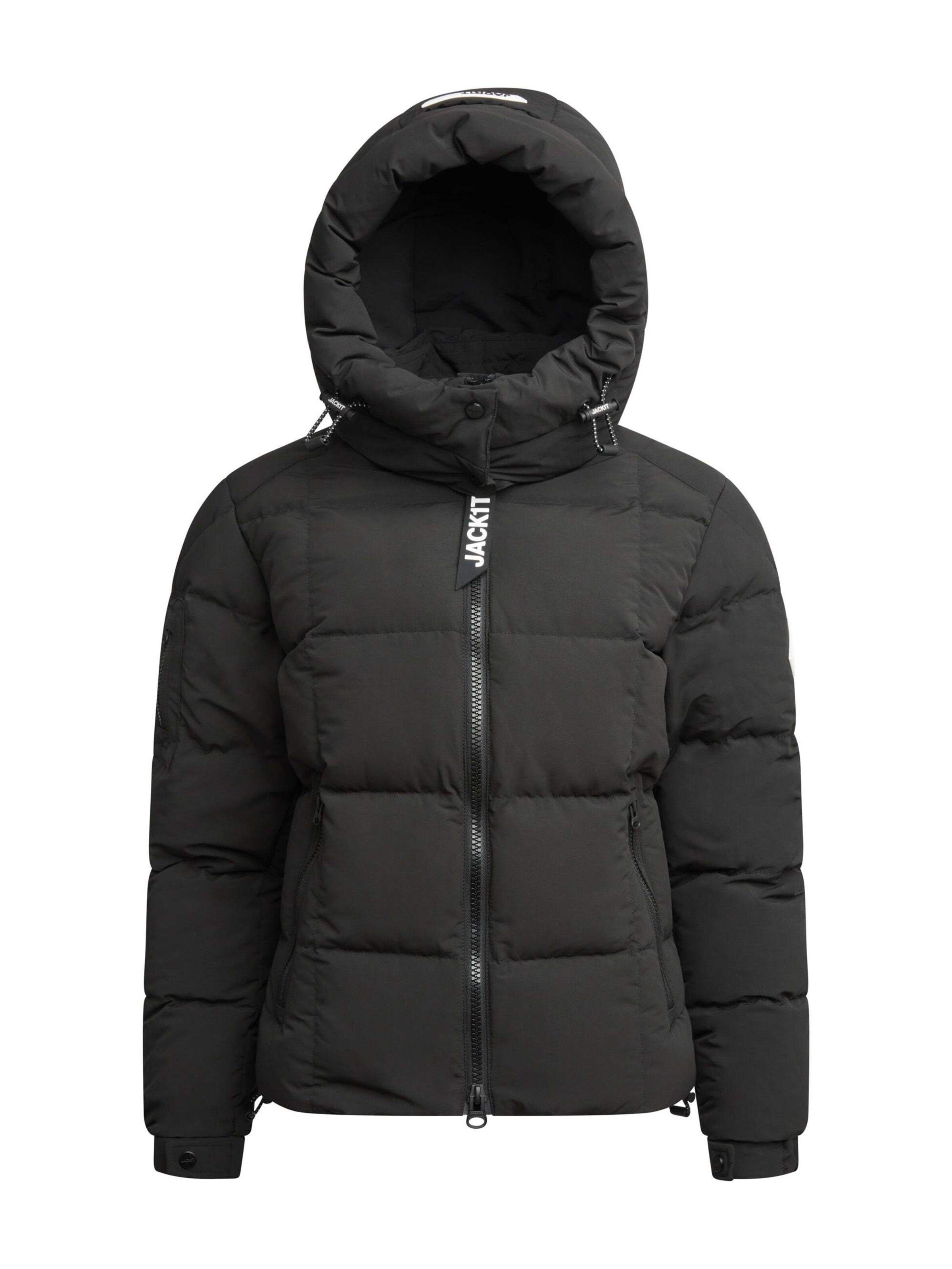 Giacca invernale 'EZ Boxed Puffer Racer' di JACK1T in nero: frontale