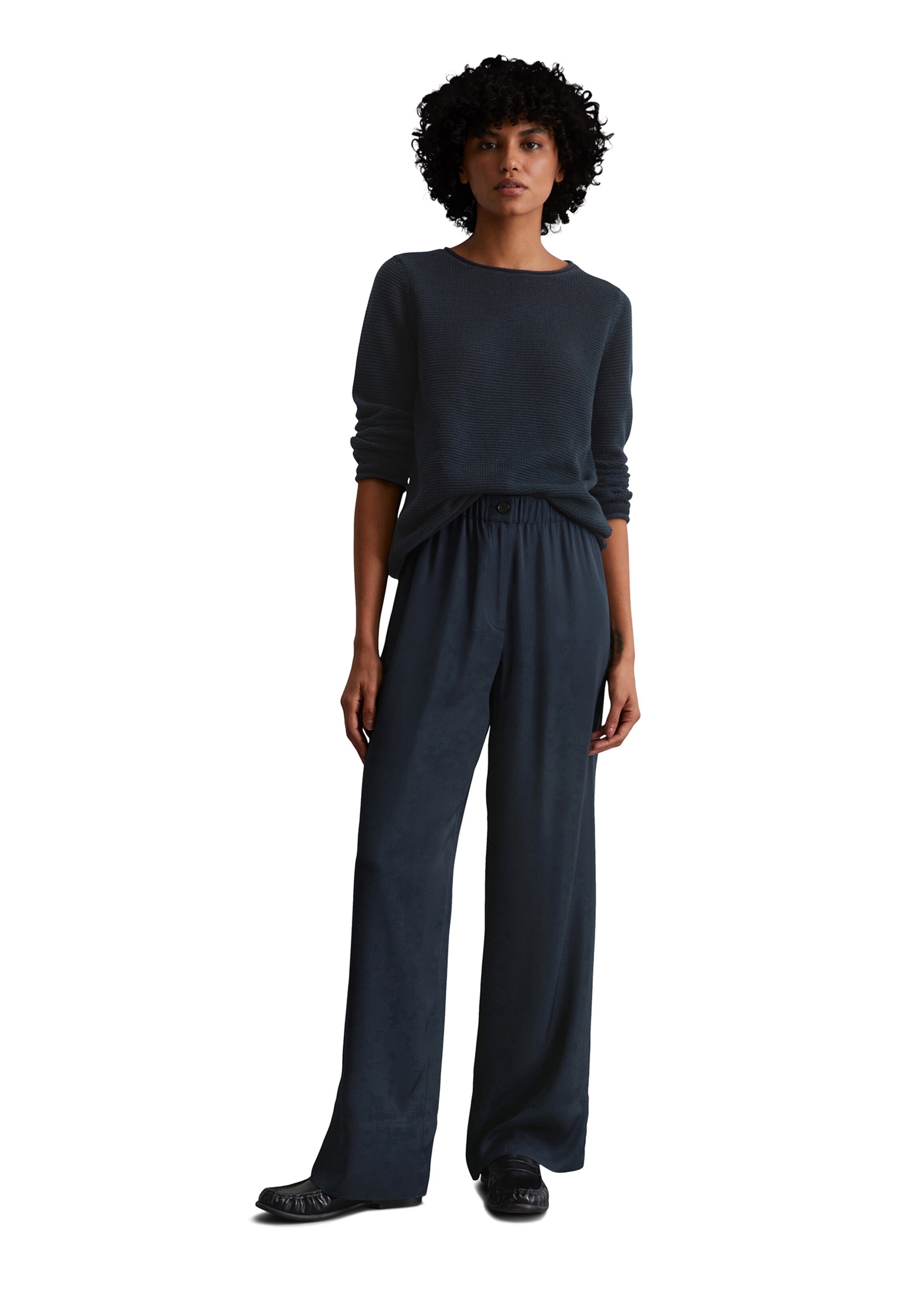 Marc O'Polo Wide Leg Hose in Blau