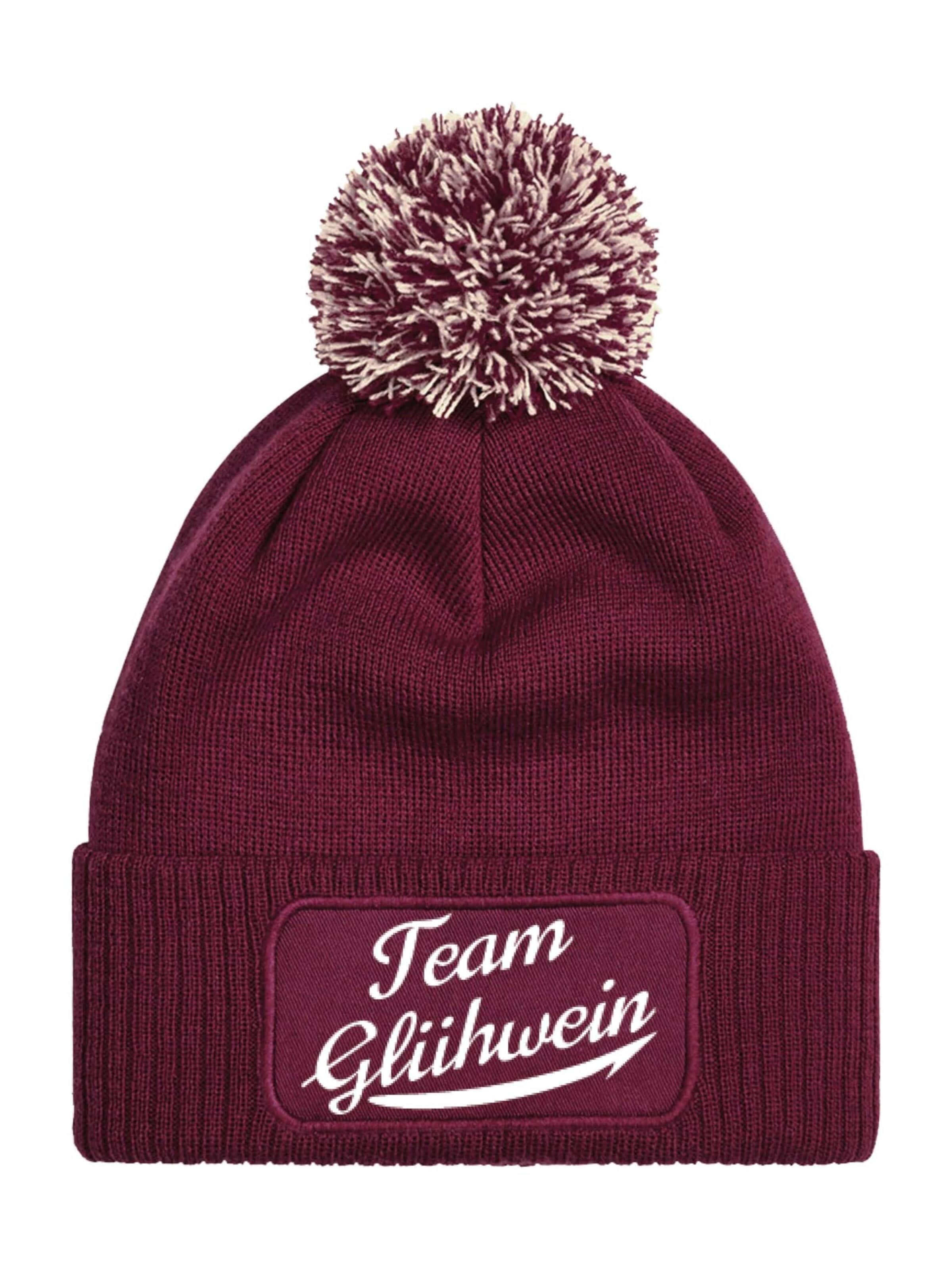 Youth Designz Mütze 'Team Glühwein'‌‌‌‌‌‌‌ in Rot: Vorderseite