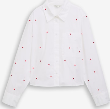 TOM TAILOR DENIM Bluse in Weiß: Vorderseite