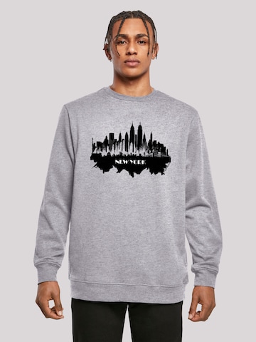F4NT4STIC Sweatshirt 'Cities Collection - New York skyline' in Grijs: voorkant