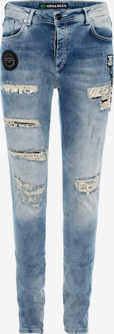 CIPO & BAXX Slimfit Jeans in Blauw: voorkant