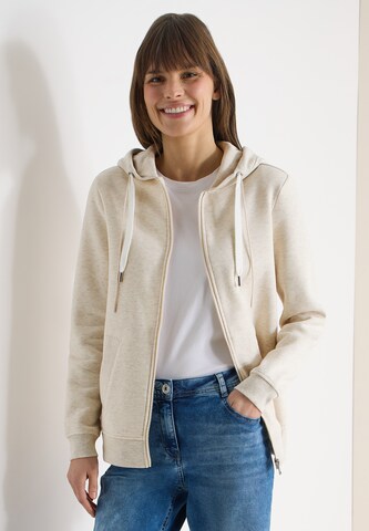 CECIL Zip-Up Hoodie in Beige: front