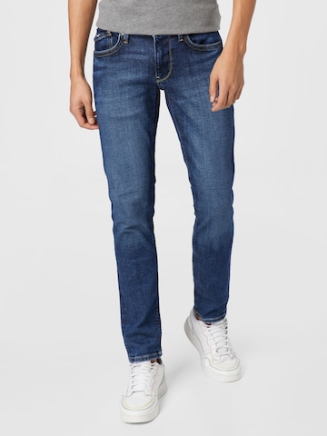 Coupe slim Jean 'Hatch' Pepe Jeans en bleu : devant