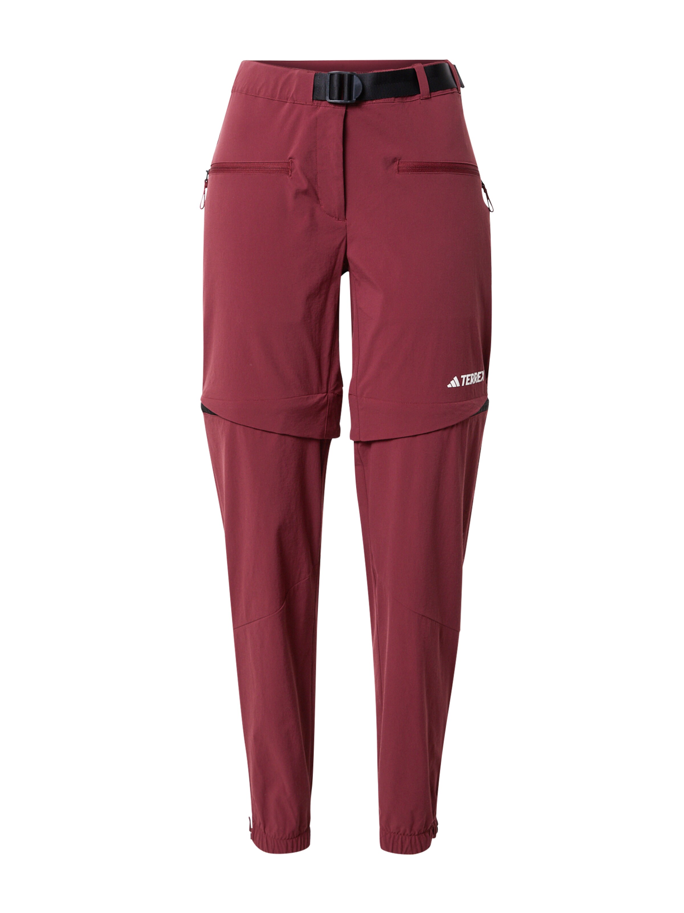 ADIDAS TERREX Outdoor Pants 'Utilitas Zip-Off' in Red: front