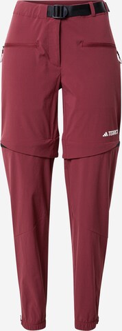 ADIDAS TERREX Workout Pants 'Utilitas Zip-Off' in Red: front