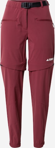 ADIDAS TERREX Sports trousers 'Utilitas Zip-Off' in Red: front