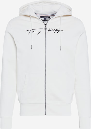 TOMMY HILFIGER Sweatjacke 'TOMMY HILFIGER X ABOUT YOU SIGNATURE' in elfenbein / nachtblau, Produktansicht