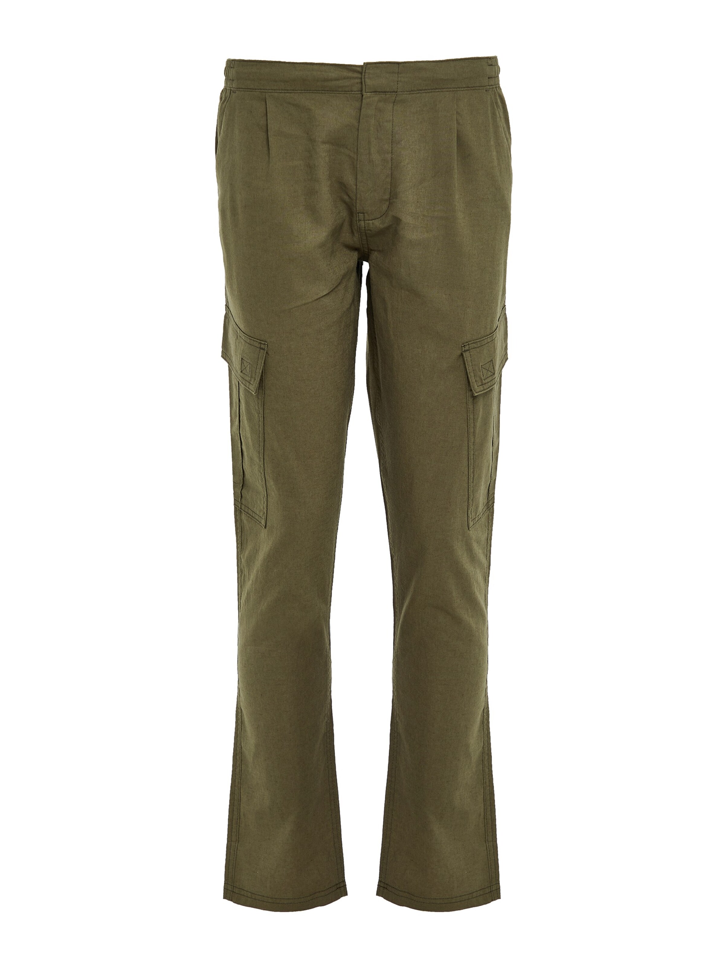 Threadbare Flared Cargo trousers 'Gordon' in Green: front