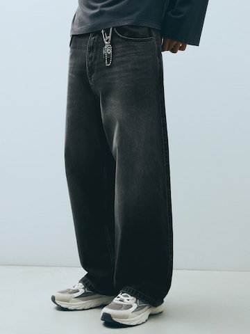 Bershka Baggy Дънки в черно: отпред