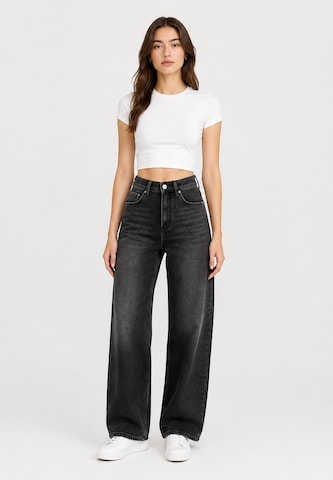 Wide leg Jeans di Elara in nero