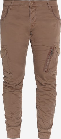 Le Temps Des Cerises Tapered Cargo Pants 'ALBAN' in Brown: front