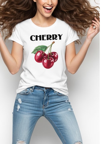 MAKAYA Shirt 'Cherry' in White