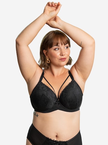 SugarShape T-shirt BH 'Vienna' in Zwart: voorkant