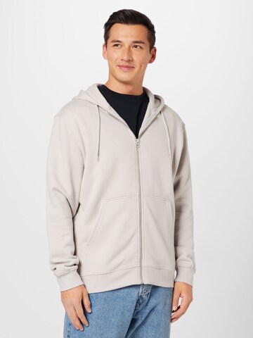 WEEKDAY Zip-Up Hoodie in Grey: front