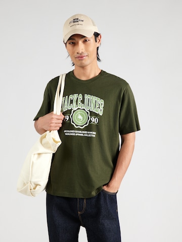 JACK & JONES Koszulka 'JJMAKO' w kolorze zielony: przód