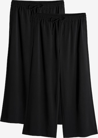 The Set Wide Leg Housut värissä musta: etupuoli