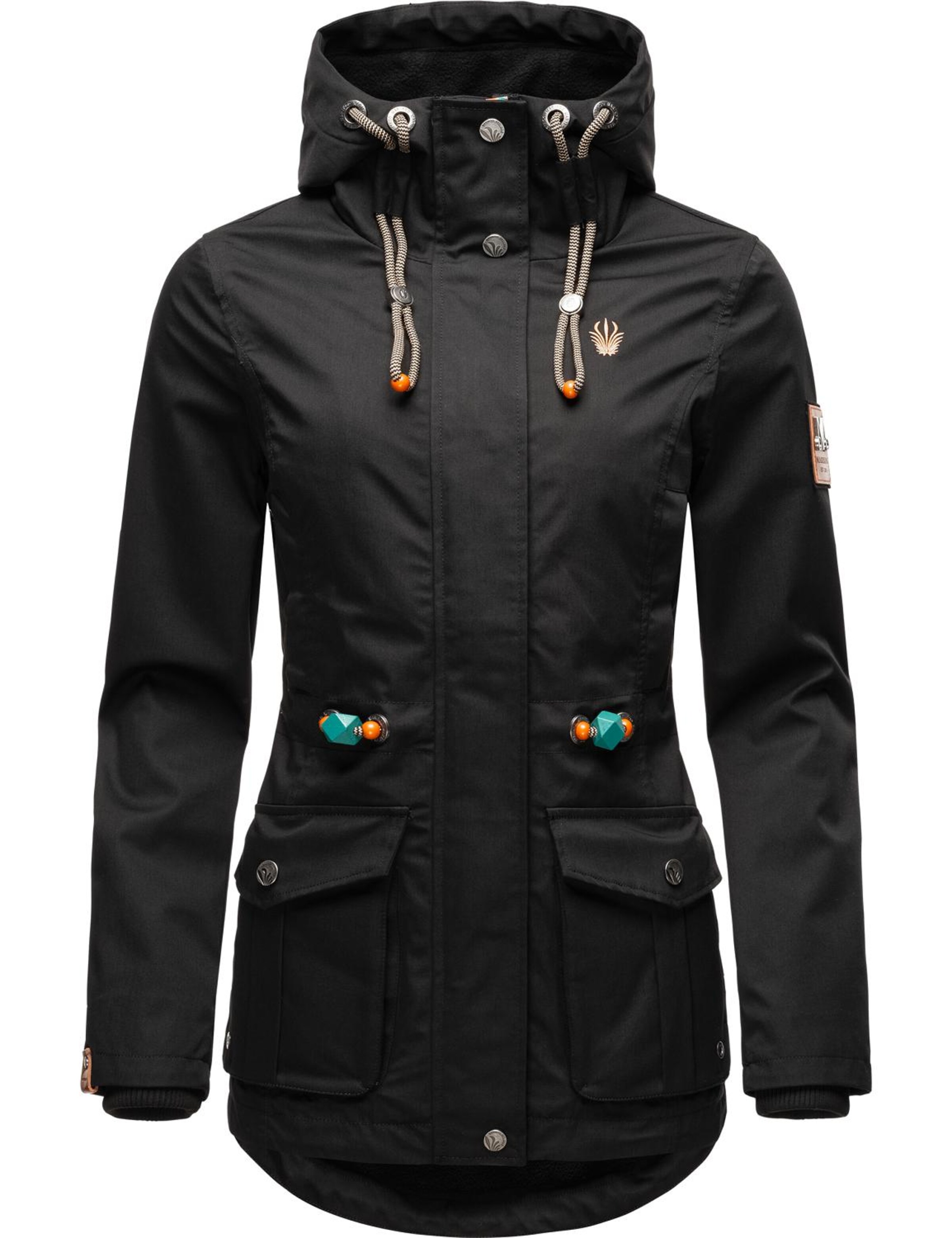 Geacă de primăvară-toamnă 'Babetaa' de la MARIKOO pe negru: față