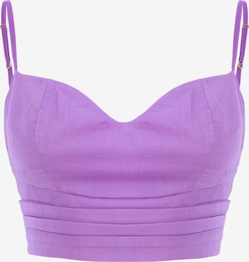 AVENUE N°29 - Blusa 'Silk Corset Top With Straps' en lila: frente