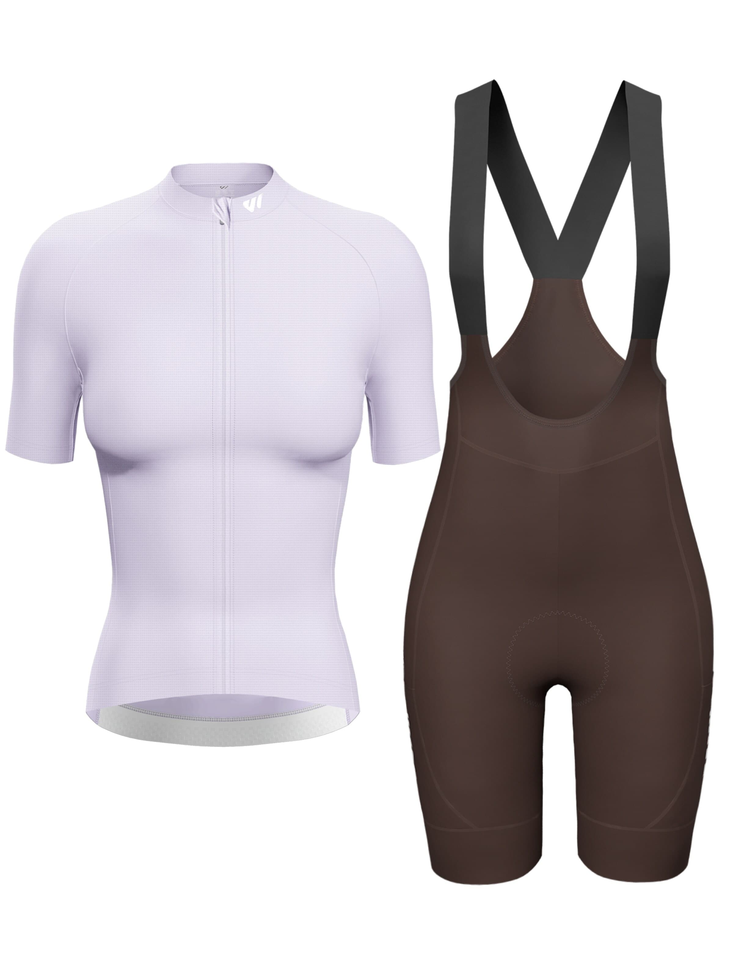 WULIBIKE Sweatsuit 'Wulibike Radsport-Set Sommer Mesh 12mm 3D-Pad in Lila/Braun' in Purple: front