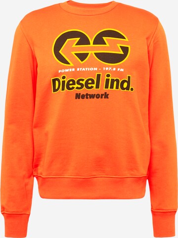 DIESEL Sweatshirt 'GINN' in Orange: predná strana