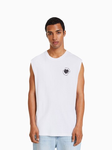 T-Shirt Bershka en blanc : devant