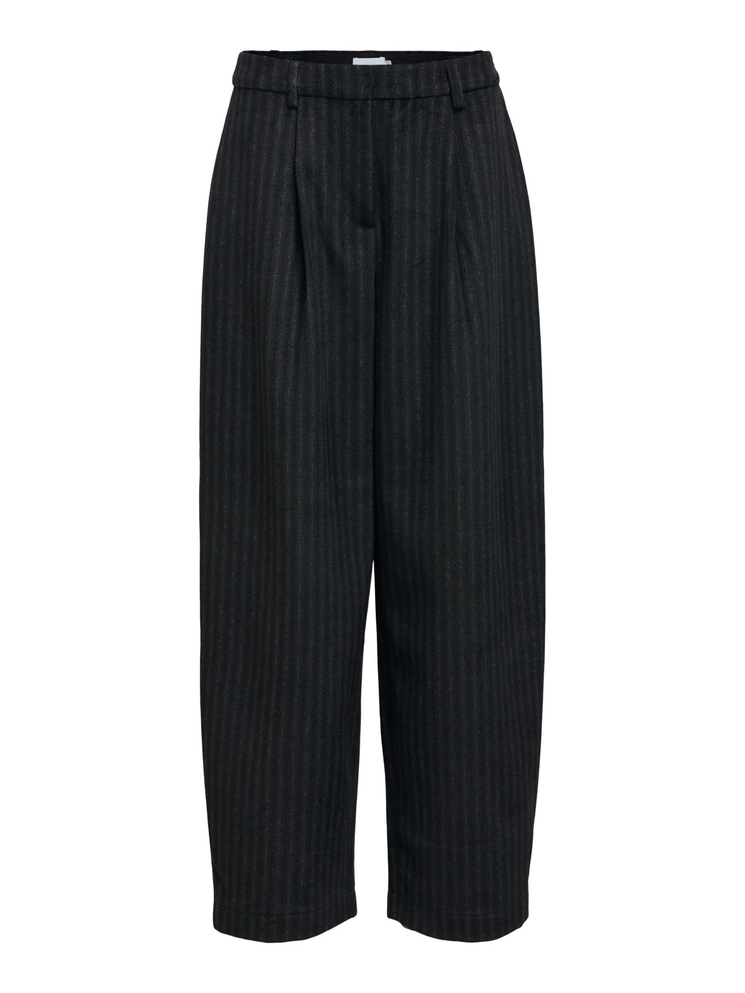 Barrel Pantaloni con pieghe 'OBJPaola' di OBJECT in nero: frontale