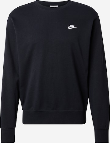 Nike SportswearSweater majica 'Club Fleece' - crna boja: prednji dio