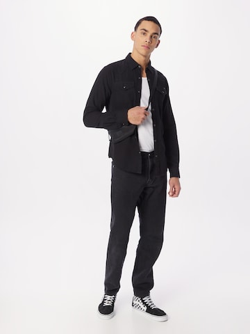 Superdry Regular fit Button Up Shirt in Black