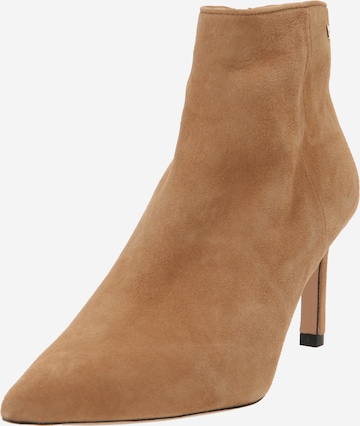 BOSS Black Ankle Boots 'Janet' in Beige: front