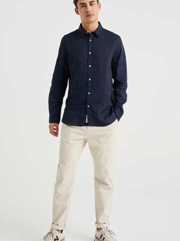 WE Fashion Slim fit Overhemd in Blauw