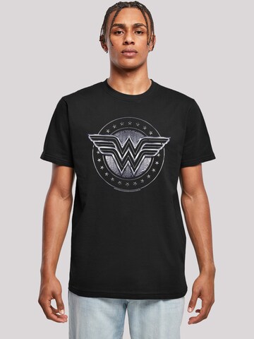 F4NT4STIC Shirt 'Wonder Woman Star Shield' in Black: front