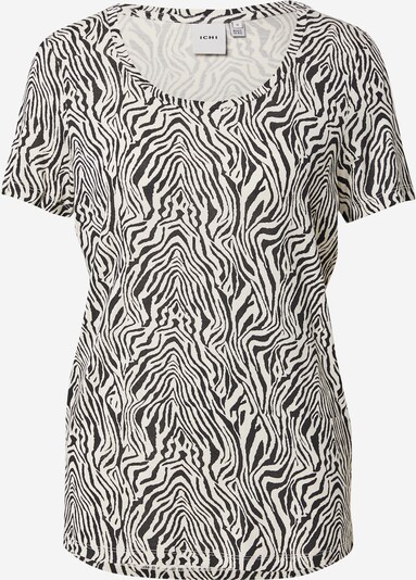 Tricou 'LISA' ICHI pe negru / alb murdar, Vizualizare produs
