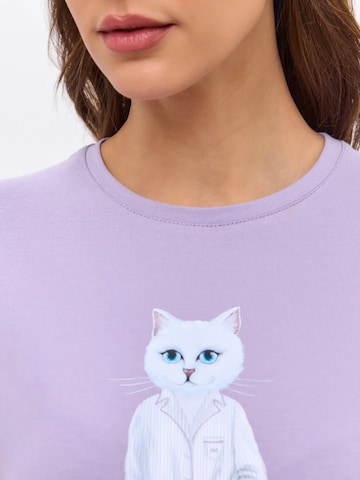 T-shirt 'Pajamas Cat' Cat e Lolette en violet