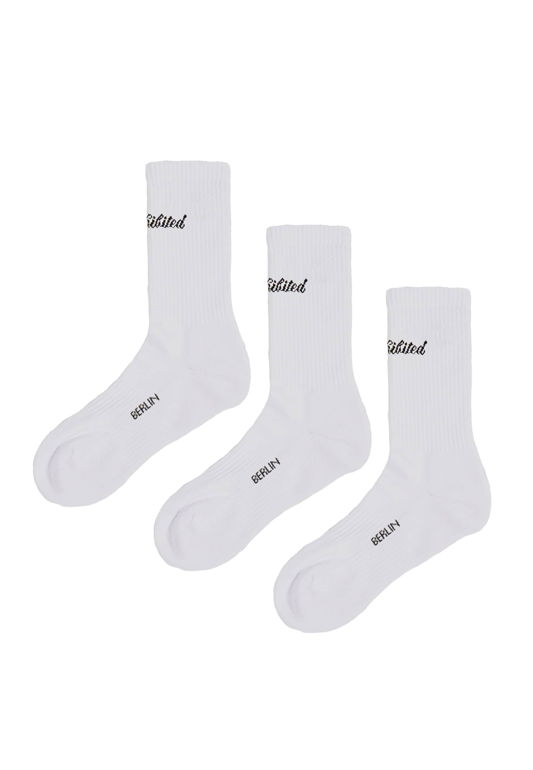 Chaussettes Prohibited en blanc : devant