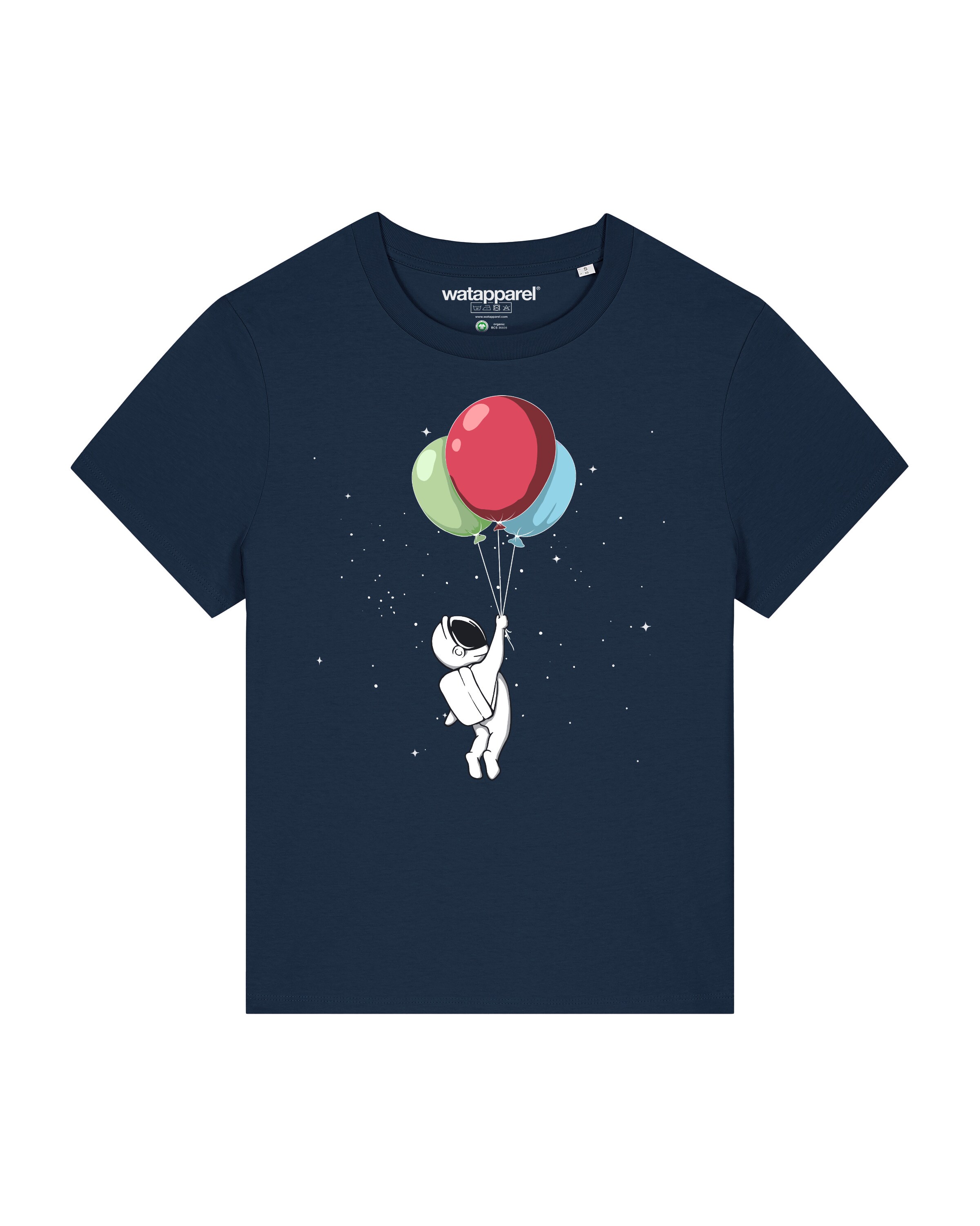 T-shirt ' Little Balloon Astronaut ' Watapparel en bleu : devant