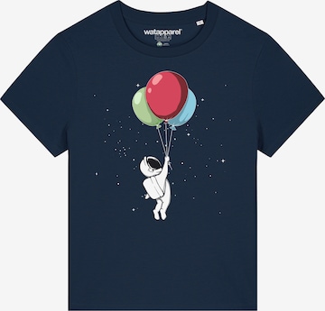 Maglietta ' Little Balloon Astronaut ' di Watapparel in blu: frontale