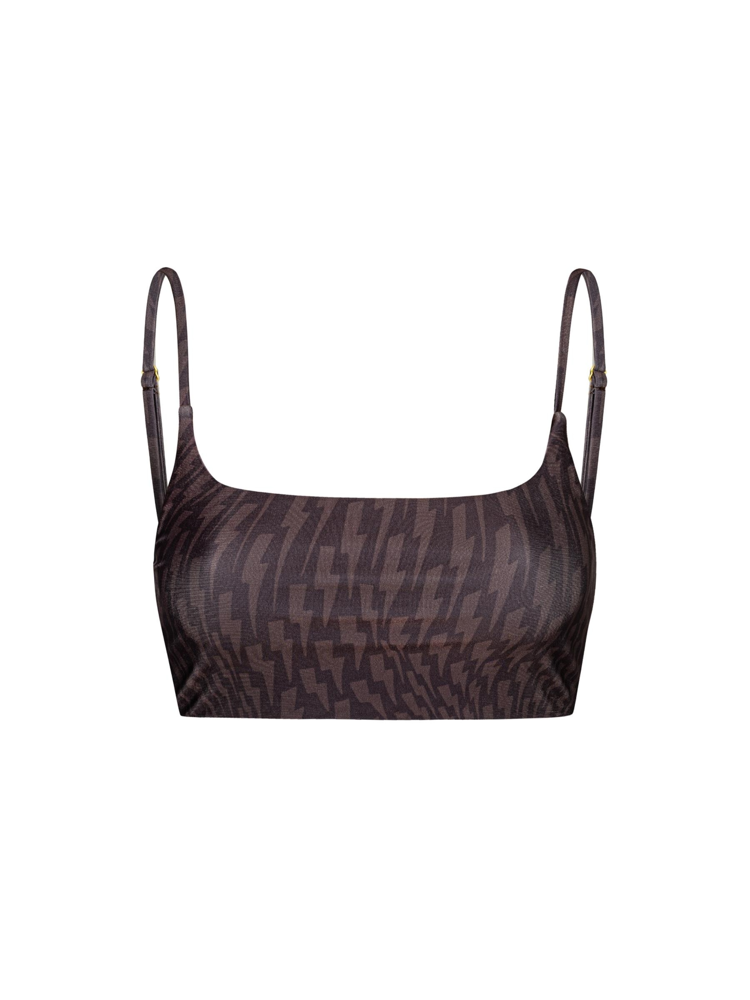 Top sportivo 'Choco Brown' di EKCENTRIK in marrone: frontale